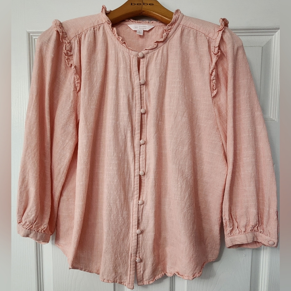 Lauren Conrad Red Blouse lightly wore large